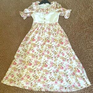 SHEIN Teen Girls Floral Print Ruffle Trim Zip Back Dress 12-13Y